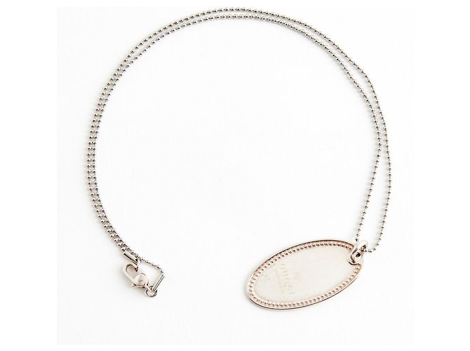 Gucci Halskette aus Silber mit ovalem Logo - Ansicht 4