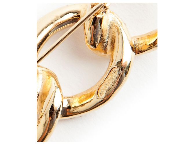 Spilla Link Christian Dior Oro e Cristalli D'oro - vista 4