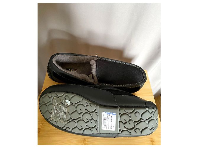 Nuovo Ascot UGG Mocassini foderati in pura pelliccia Nero - vista 5