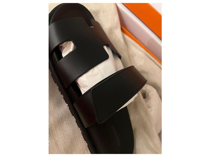 Sandali Hermès Cyprus in pelle nera Nero - vista 2