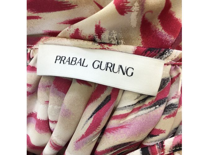 Camicetta in raso a maniche lunghe multi stampa marrone Prabal Gurung Multicolore - vista 4