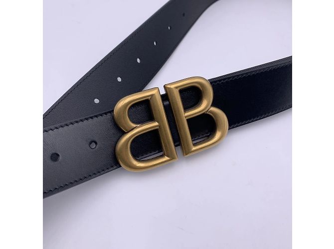 Gucci x Balenciaga Hacker Project BB-Gürtelgröße aus schwarzem Leder 95 - Ansicht 4