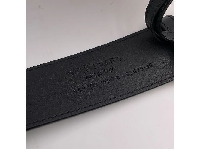 Gucci x Balenciaga Hacker Project BB-Gürtelgröße aus schwarzem Leder 95 - Ansicht 5