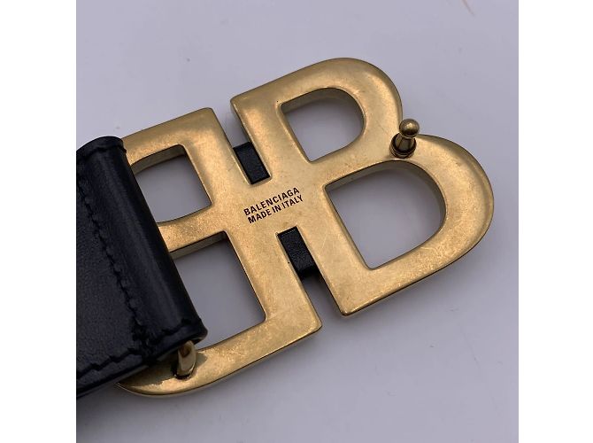 Gucci x Balenciaga Hacker Project BB-Gürtelgröße aus schwarzem Leder 95 - Ansicht 6