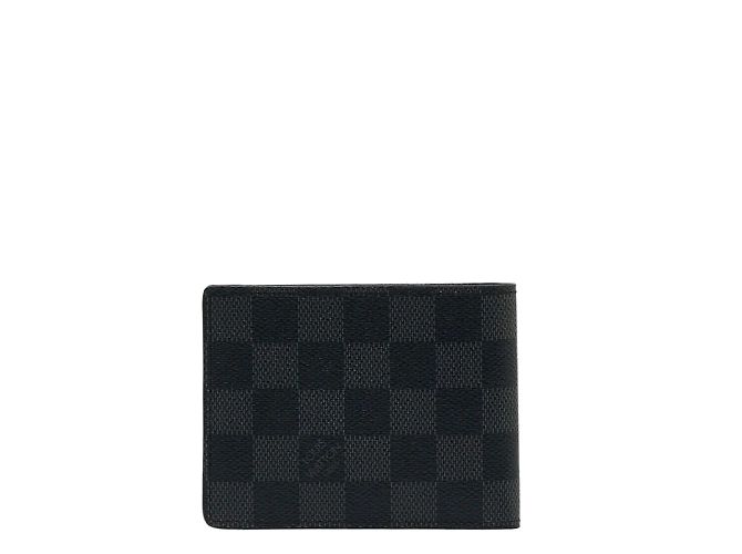 Slender Louis Vuitton Cartera delgada Damier Graphite N63261 Negro - vista 3