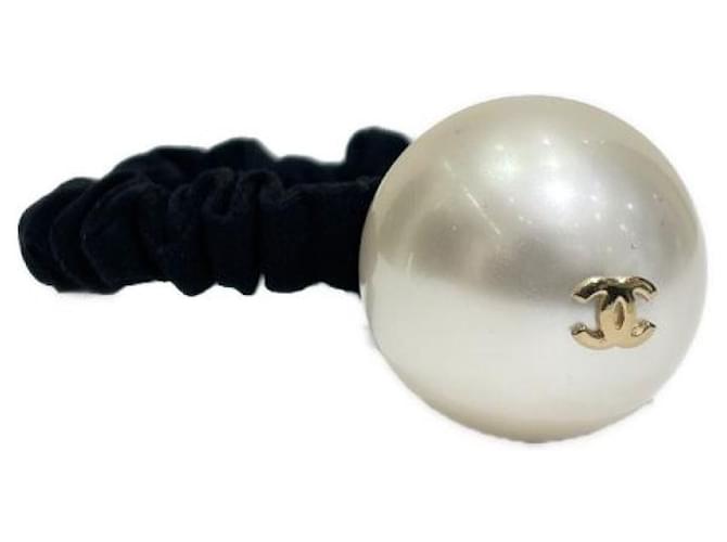 ***CHANEL Elastico per capelli Pearl Coco Mark Nero Bianco - vista 2