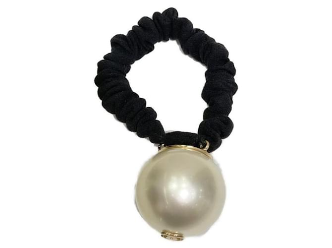 ***CHANEL Elastico per capelli Pearl Coco Mark Nero Bianco - vista 3