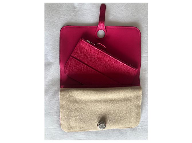 Cartera Hermès Dogon Duo Rosa Togo - vista 3