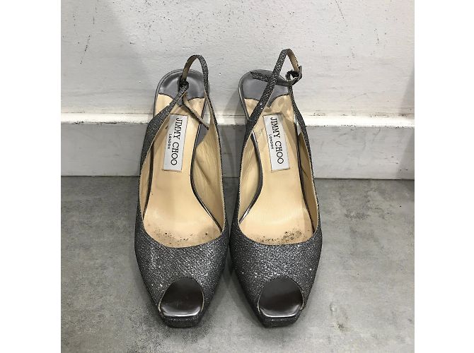 JIMMY CHOO Tacchi T.EU 39 Glitter Grigio - vista 2