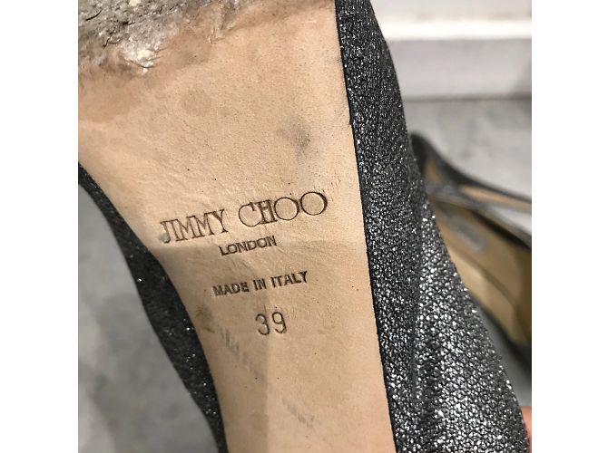 JIMMY CHOO Tacchi T.EU 39 Glitter Grigio - vista 7