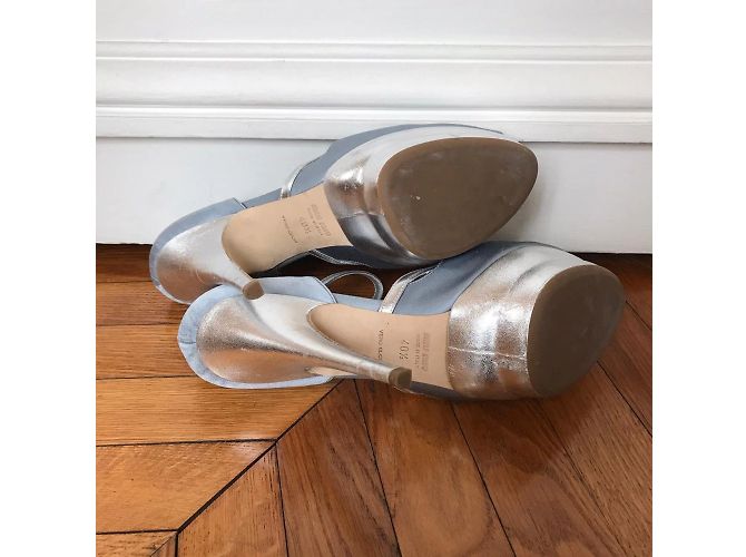 Sandali MIU MIU T.EU 40.5 Tessuto Blu - vista 4