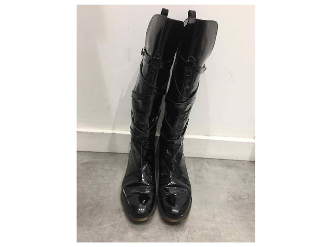 Botas SAINT LAURENT T.EU 36 Cuero charol Negro - vista 2
