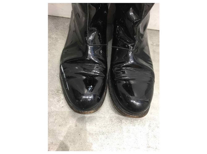 Botas SAINT LAURENT T.EU 36 Cuero charol Negro - vista 3