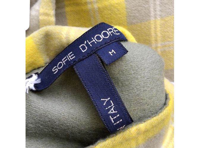 Sofie D'Hoore Yellow / Green Multi Checkered Open Front Wool Jacket - view 4