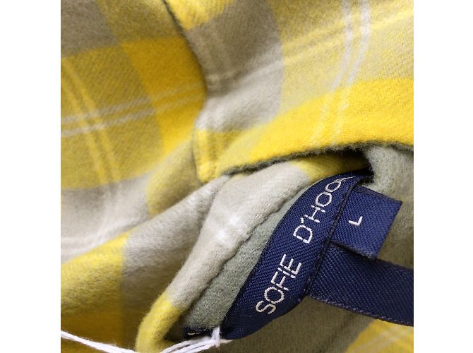 Sofie D'Hoore Yellow / Green Multi Checkered Open Front Wool Jacket - view 6