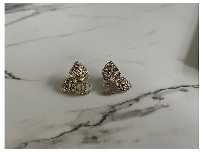 Pendientes Chanel Oro Gold hardware - vista 10