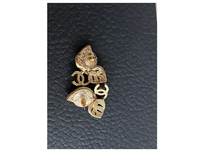 Pendientes Chanel Oro Gold hardware - vista 8