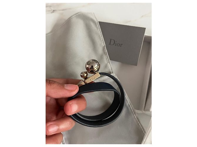 Dior Armband aus blauem Leder Marineblau - Ansicht 2