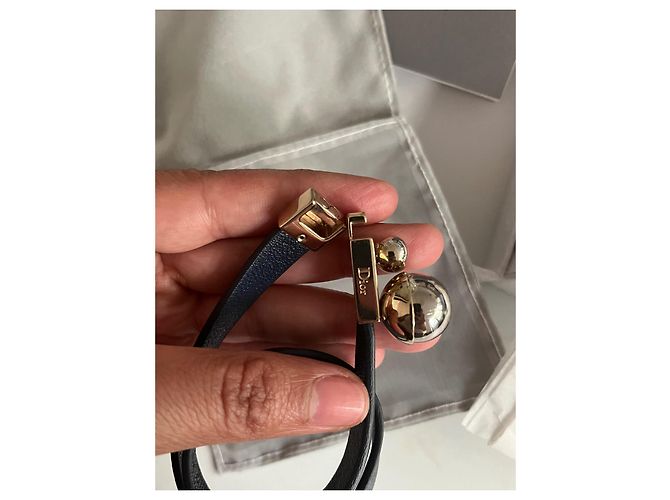 Dior Armband aus blauem Leder Marineblau - Ansicht 3