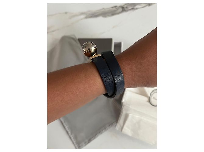 Dior Armband aus blauem Leder Marineblau - Ansicht 6