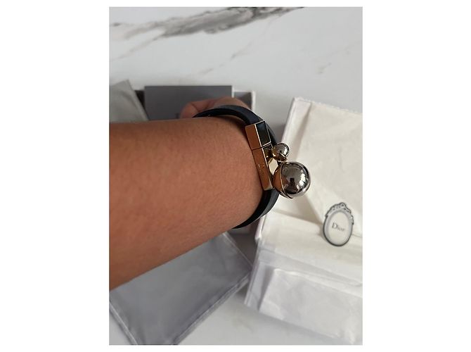 Dior Armband aus blauem Leder Marineblau - Ansicht 7