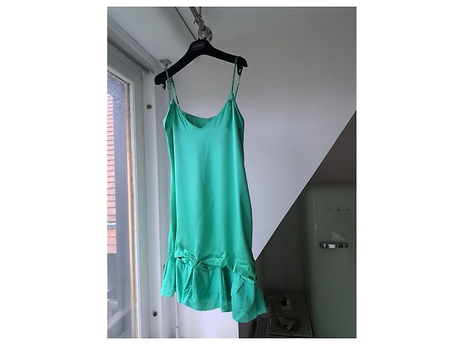 Vestido Maje T de seda verde - vista 3