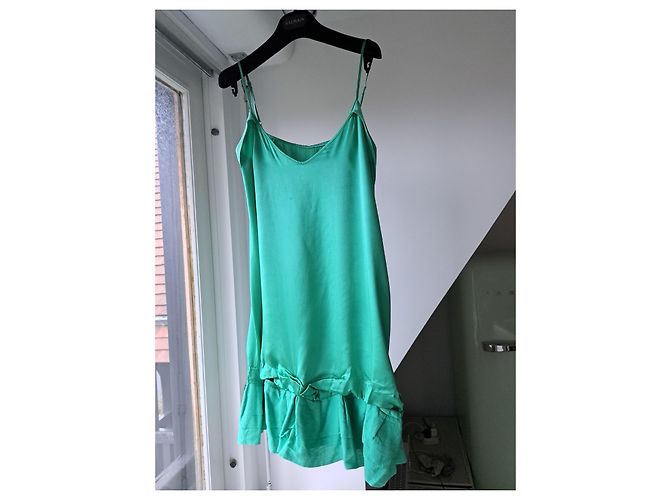 Vestido Maje T de seda verde - vista 4