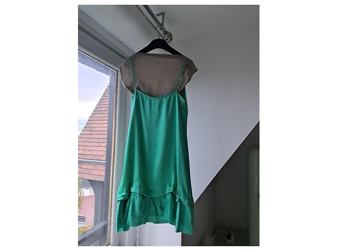 Vestido Maje T de seda verde - vista 5