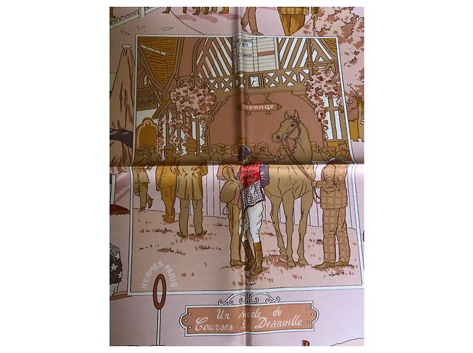 Hermès Um século de corridas em Deauville Rosa Bege - vista 3