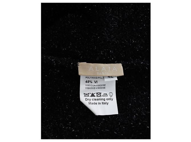 Alaïa Pull Scintillant Alaia en Polyamide Noir - vue 3
