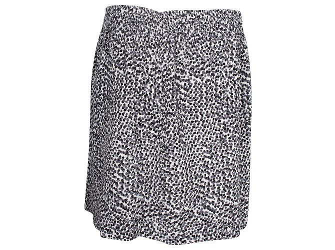 Céline Minifalda con cordón y lunares Celine en seda gris Azul - vista 3