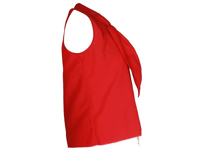 Marques Almeida ärmelloses Oberteil mit Schleifendetail aus roter Baumwolle - Ansicht 2