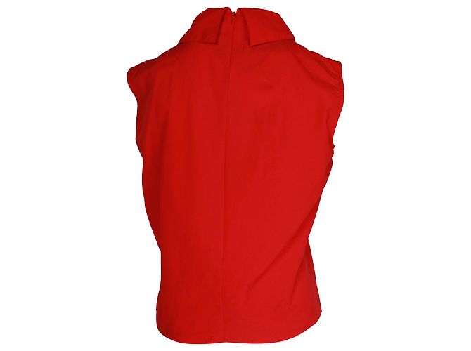 Marques Almeida ärmelloses Oberteil mit Schleifendetail aus roter Baumwolle - Ansicht 3