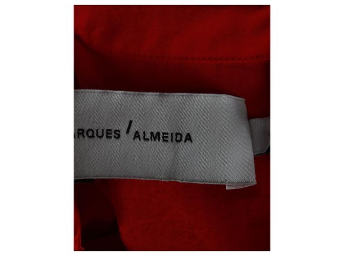 Marques Almeida ärmelloses Oberteil mit Schleifendetail aus roter Baumwolle - Ansicht 5