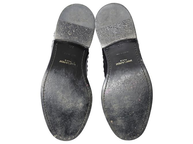 Stivali stringati Army Saint Laurent con borchie in pelle nera Nero - vista 11