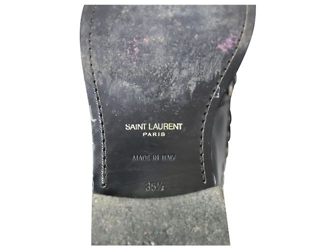 Stivali stringati Army Saint Laurent con borchie in pelle nera Nero - vista 12