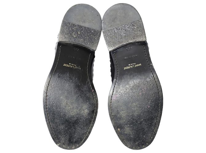 Stivali stringati Army Saint Laurent con borchie in pelle nera Nero - vista 6