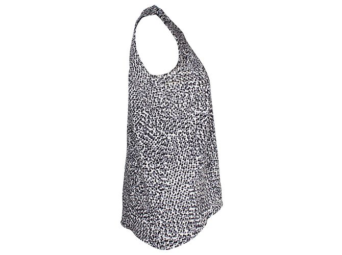 Céline Celine Top sem mangas de bolinhas em seda cinza - vista 2
