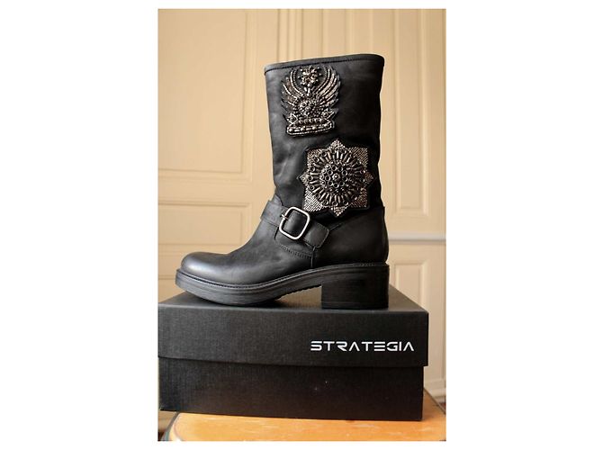 Strategia Mid-Biker-Stiefel Schwarz - Ansicht 3