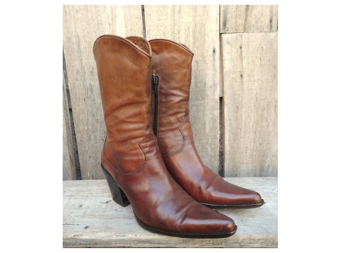 Botines Sartore de piel marrón talla 38,5 fr Castaño - vista 3