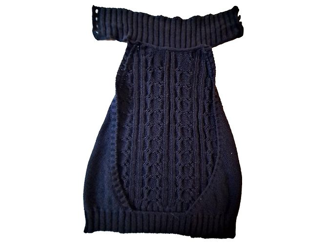 Top Max Mara sin mangas de punto de algodón azul marino - vista 2