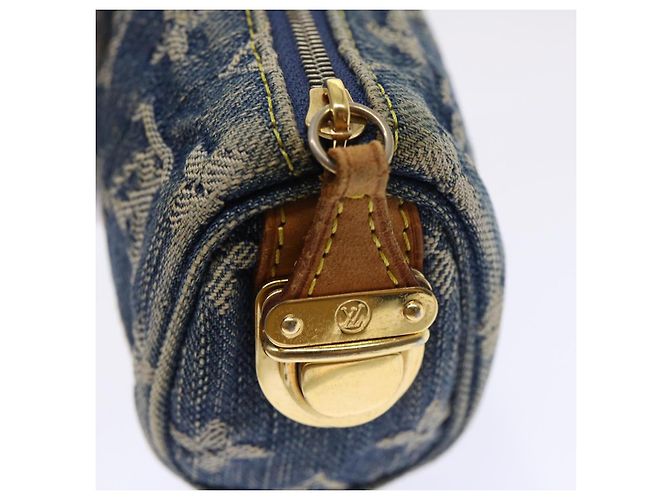LOUIS VUITTON Pochette Monogram Denim Trousse Speedy PM Bleu M95082 Auth LV 52172 - vue 10