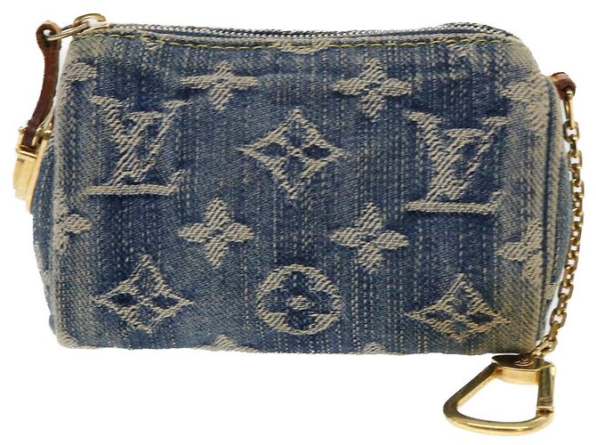 LOUIS VUITTON Pochette Monogram Denim Trousse Speedy PM Bleu M95082 Auth LV 52172 - vue 13