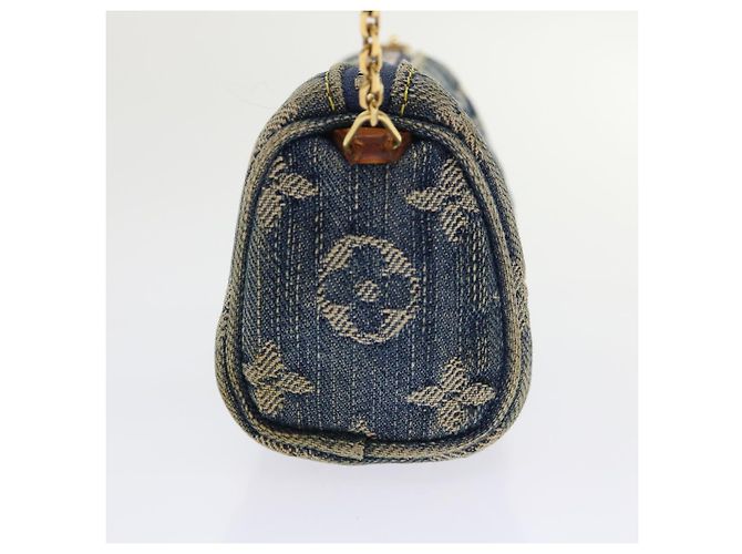 LOUIS VUITTON Pochette Monogram Denim Trousse Speedy PM Bleu M95082 Auth LV 52172 - vue 3