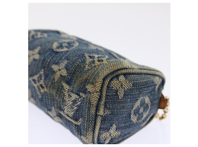 LOUIS VUITTON Pochette Monogram Denim Trousse Speedy PM Bleu M95082 Auth LV 52172 - vue 9