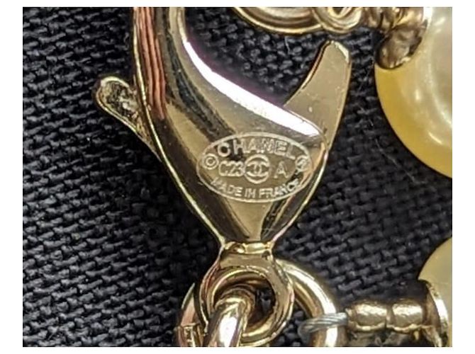 Chanel CC C23Una scatola per collana a lunga conservazione con perle e logo in cristallo stellato Bianco - vista 14