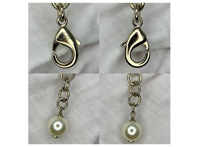 Chanel CC C23Una scatola per collana a lunga conservazione con perle e logo in cristallo stellato Bianco - vista 9