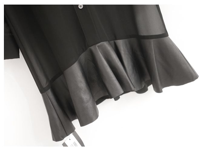McQ Alexander McQueen Lederrock-Hemdkleid Schwarz - Ansicht 2