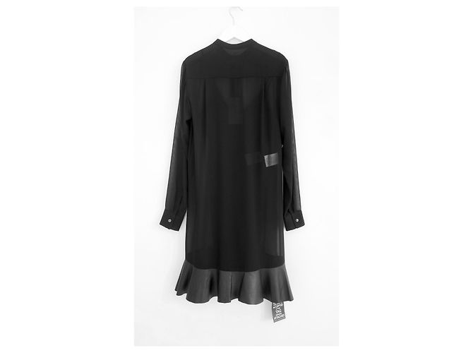 McQ Alexander McQueen Lederrock-Hemdkleid Schwarz - Ansicht 4