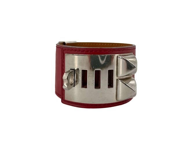 Hermès Collar para Perro Pulsera de Cuero Rojo Roja - vista 4